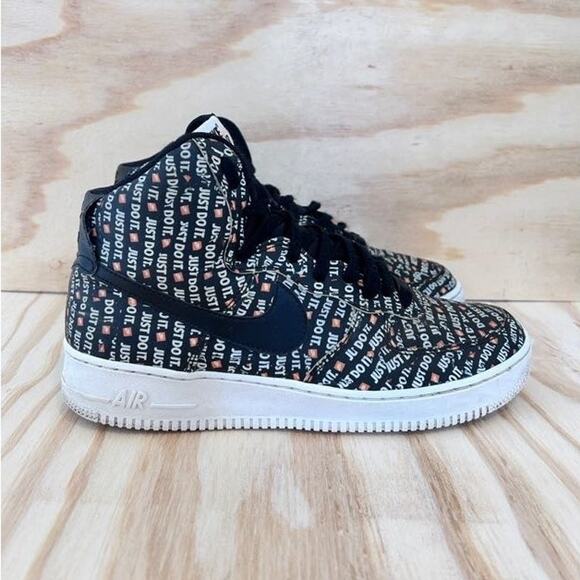 Nike - AF1 07 LV8 Hi Just Do It -Sneakers -Black/White -Men's - 9.5 - AQ9648-001 - Picture 1 of 9